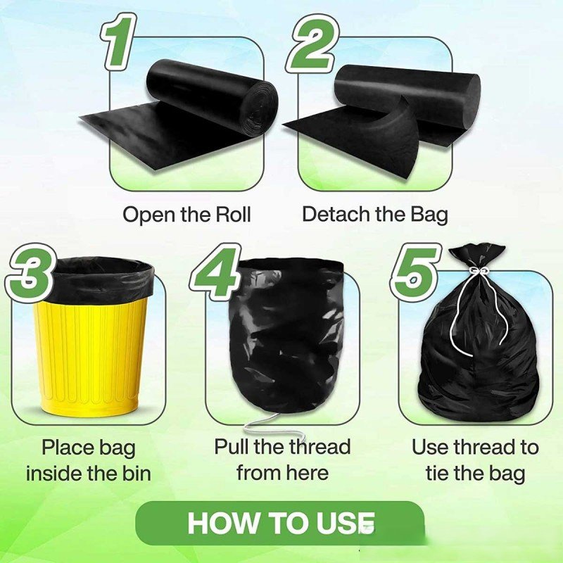 32 Pcs Black Garbage Bag Roll. - Discount Mart