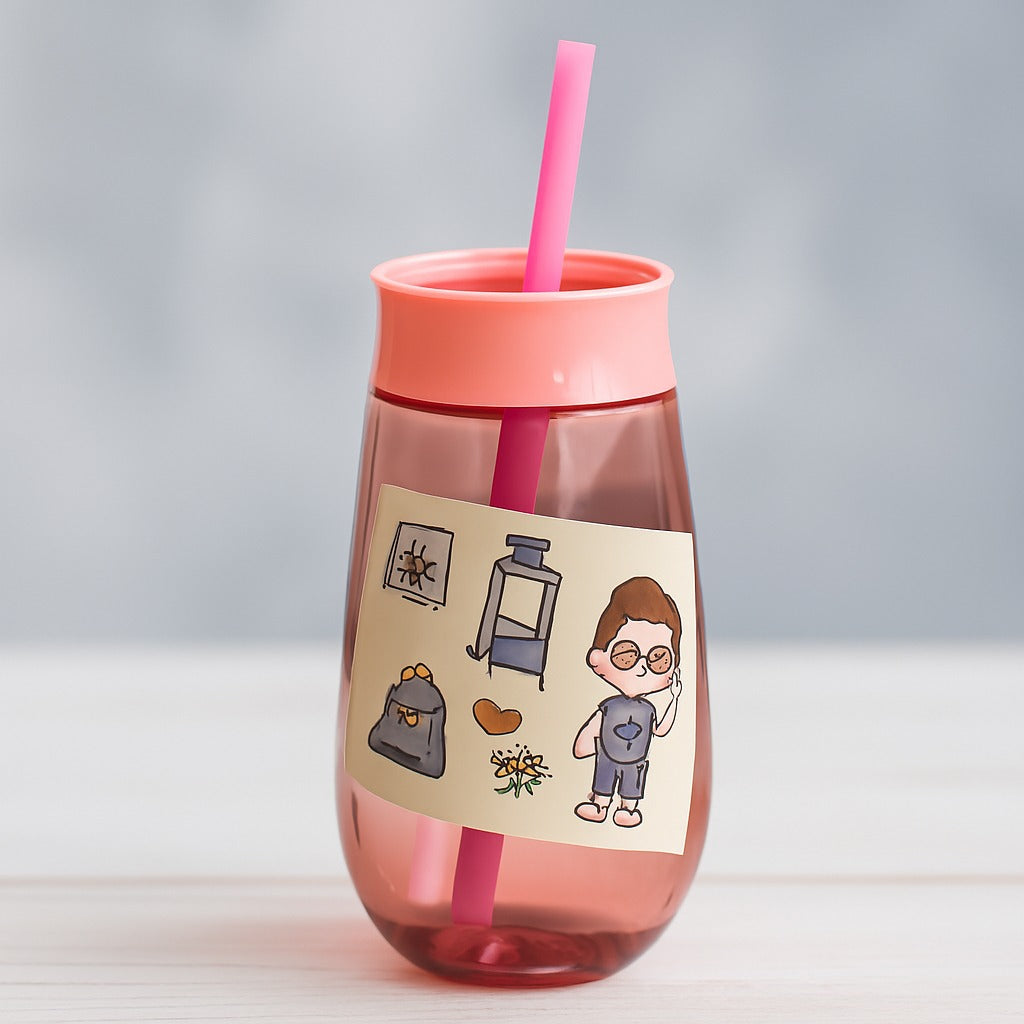 1PC Plastic Kids Sipper with Straw