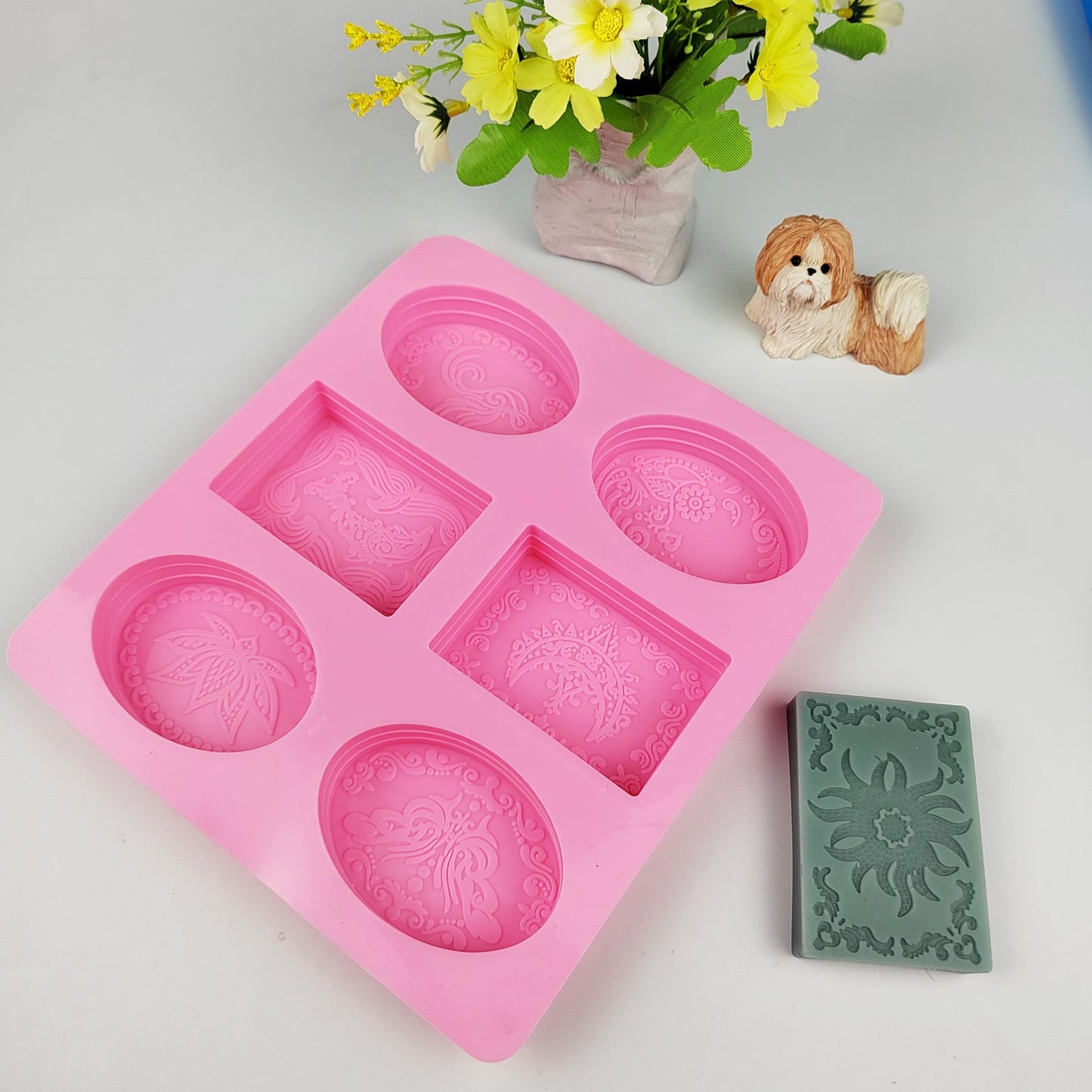 6 Pattern Silicone Soap Mold