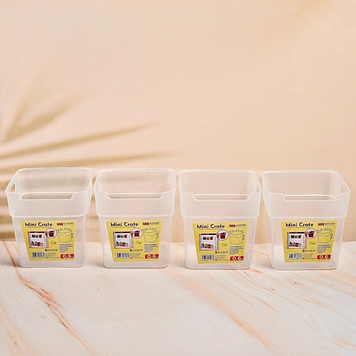 Pack Of 4 Plastic Mini Crate