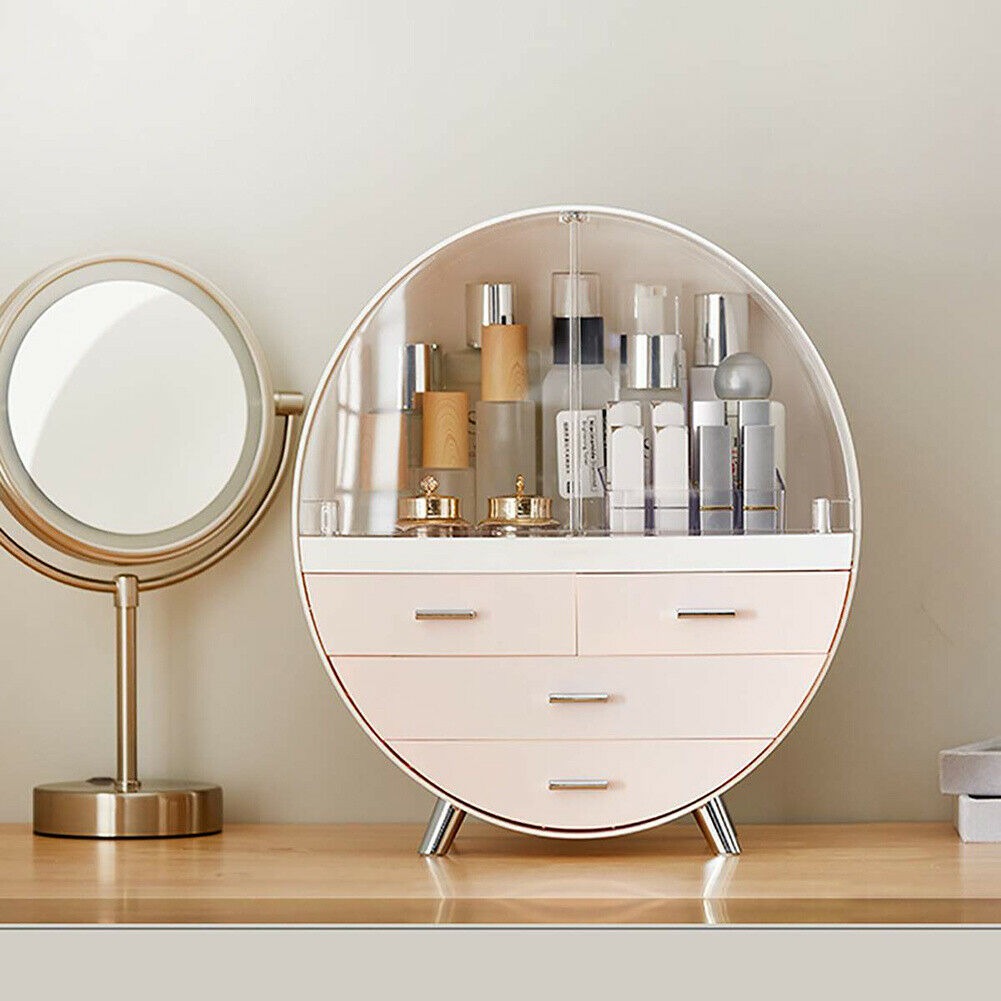 Dust-Free Oval Shape Cosmetic Organizer