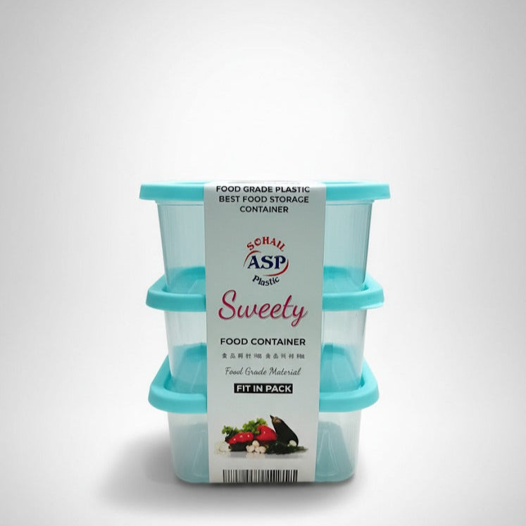 Pack of 3 - Plastic Food Storage Box