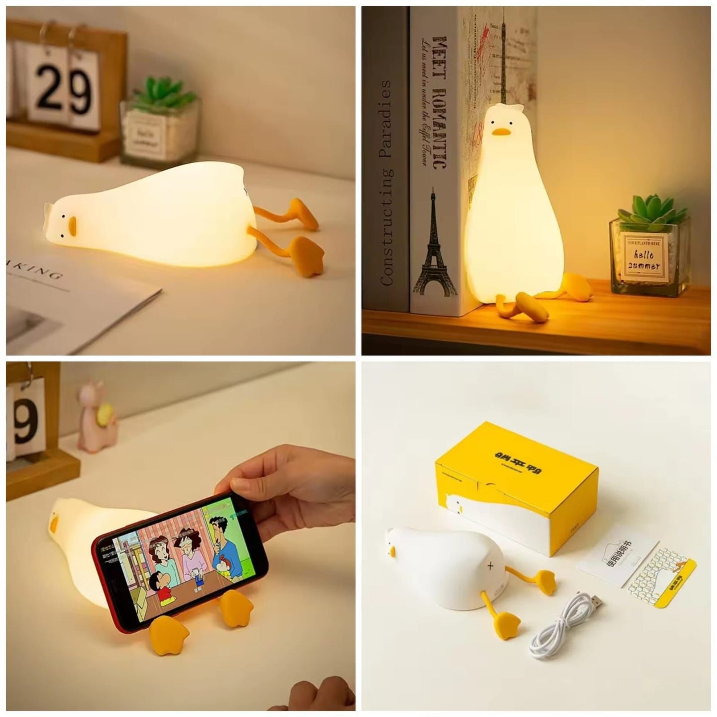 Led Duck Night Light Rechargeable Lamp