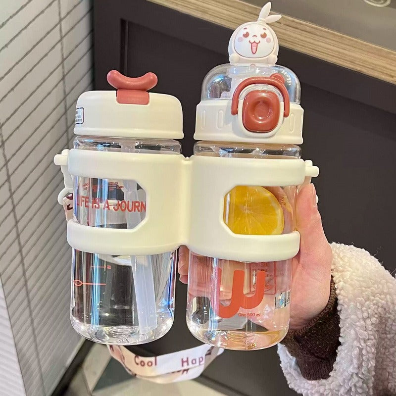 Portable 2 Compartment Water Bottle
