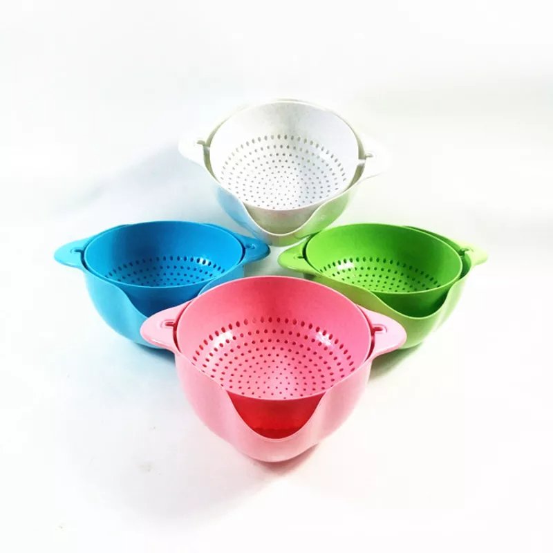 Household Double-layer Kitchen Vegetable Washing Fruit Basket. - Discount Mart
