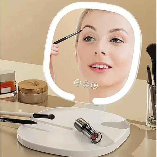 Foldable Desktop LED Makeup Mirror