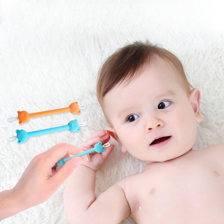 Baby Ear & Nose Double-Headed Silicone Soft Cleaning Stick