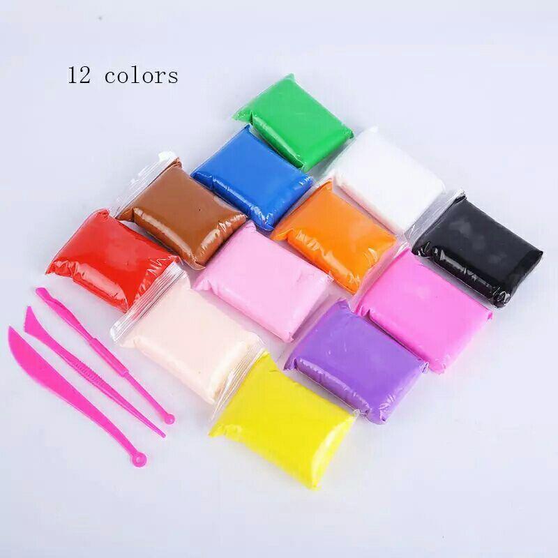 12 Colors Super Clay Art DIY Clay with Modelling Tools - Discount Mart