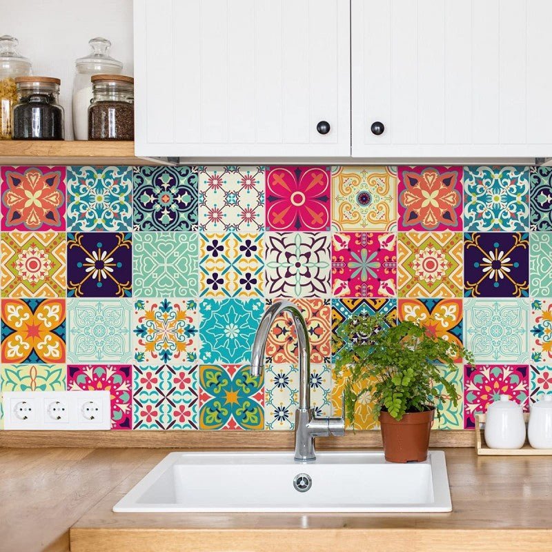 12pcs Self Adhesive Tile Stickers for Home Decor - Discount Mart