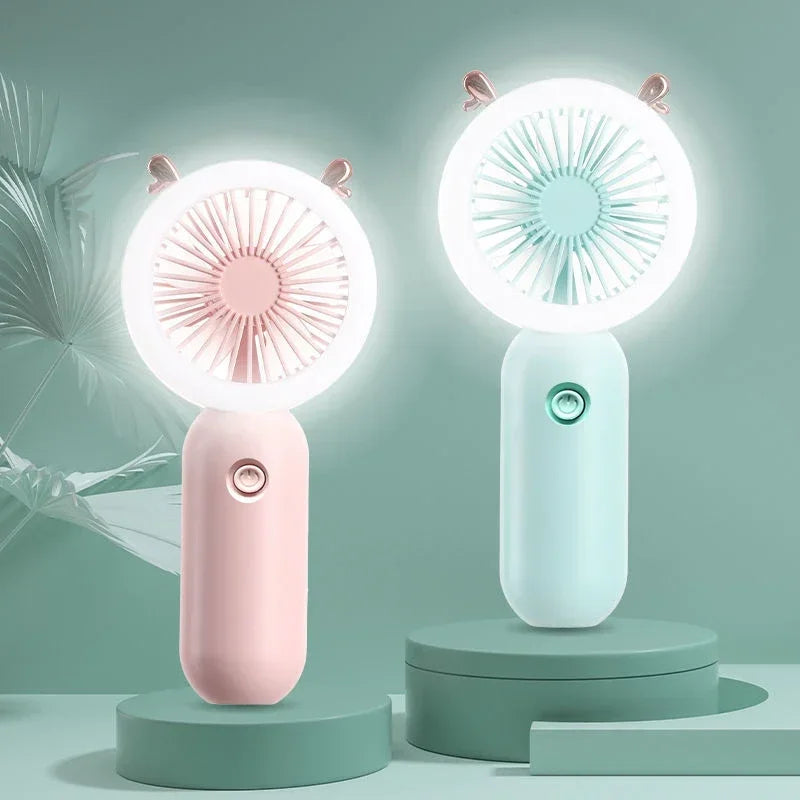 Rechargeable Mini Portable Fan with Night Light