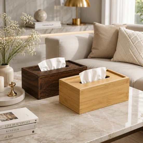Luxury Natural Wooden Tissue Box Cover