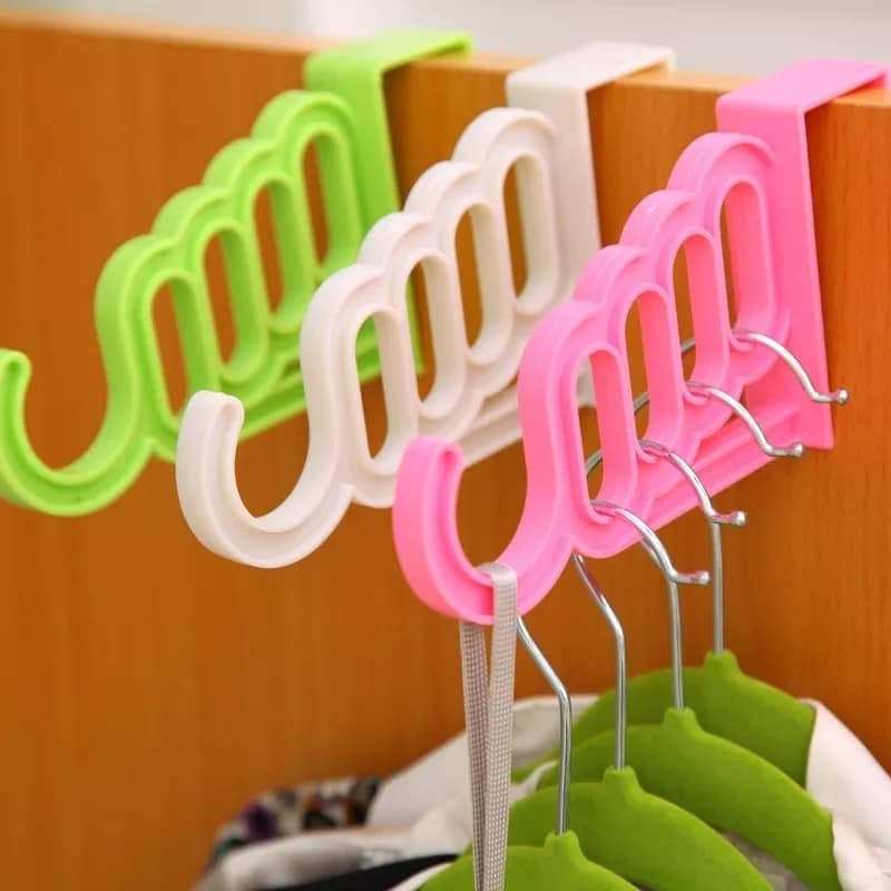 5 Hole Plastic Organizer Door Hooks