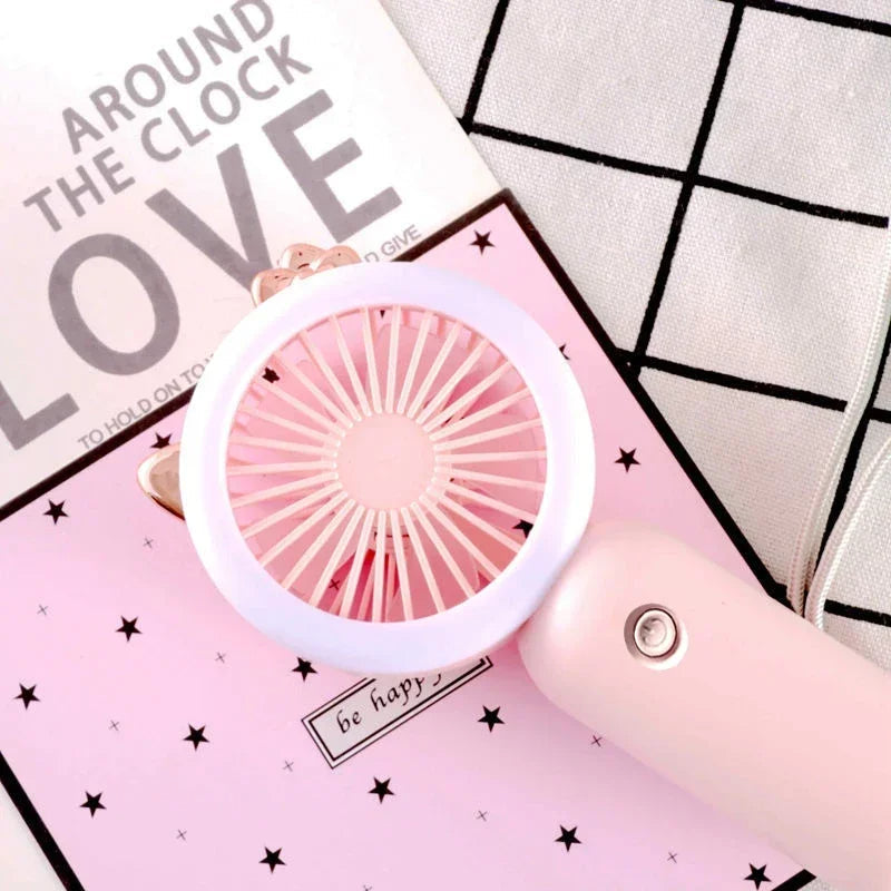 Rechargeable Mini Portable Fan with Night Light