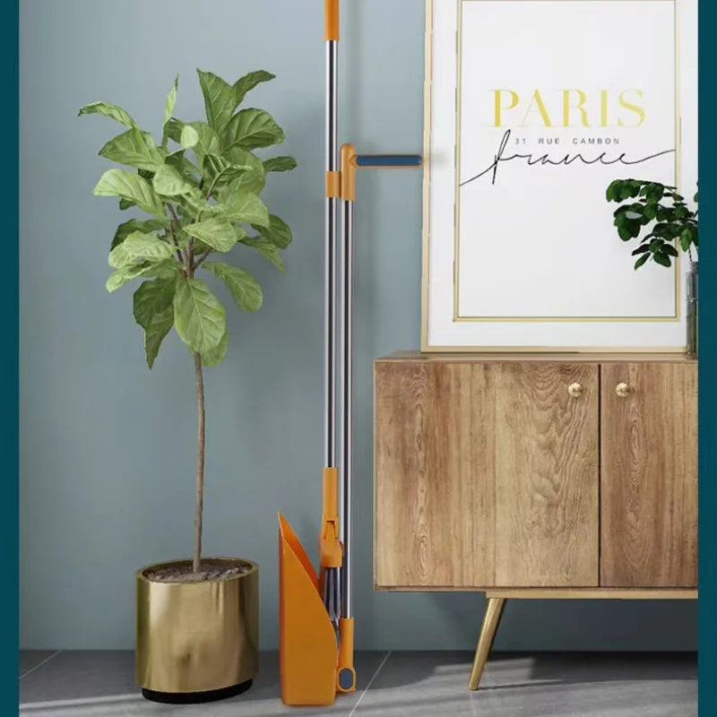 Household Broom And Dustpan with Long Steel Handle