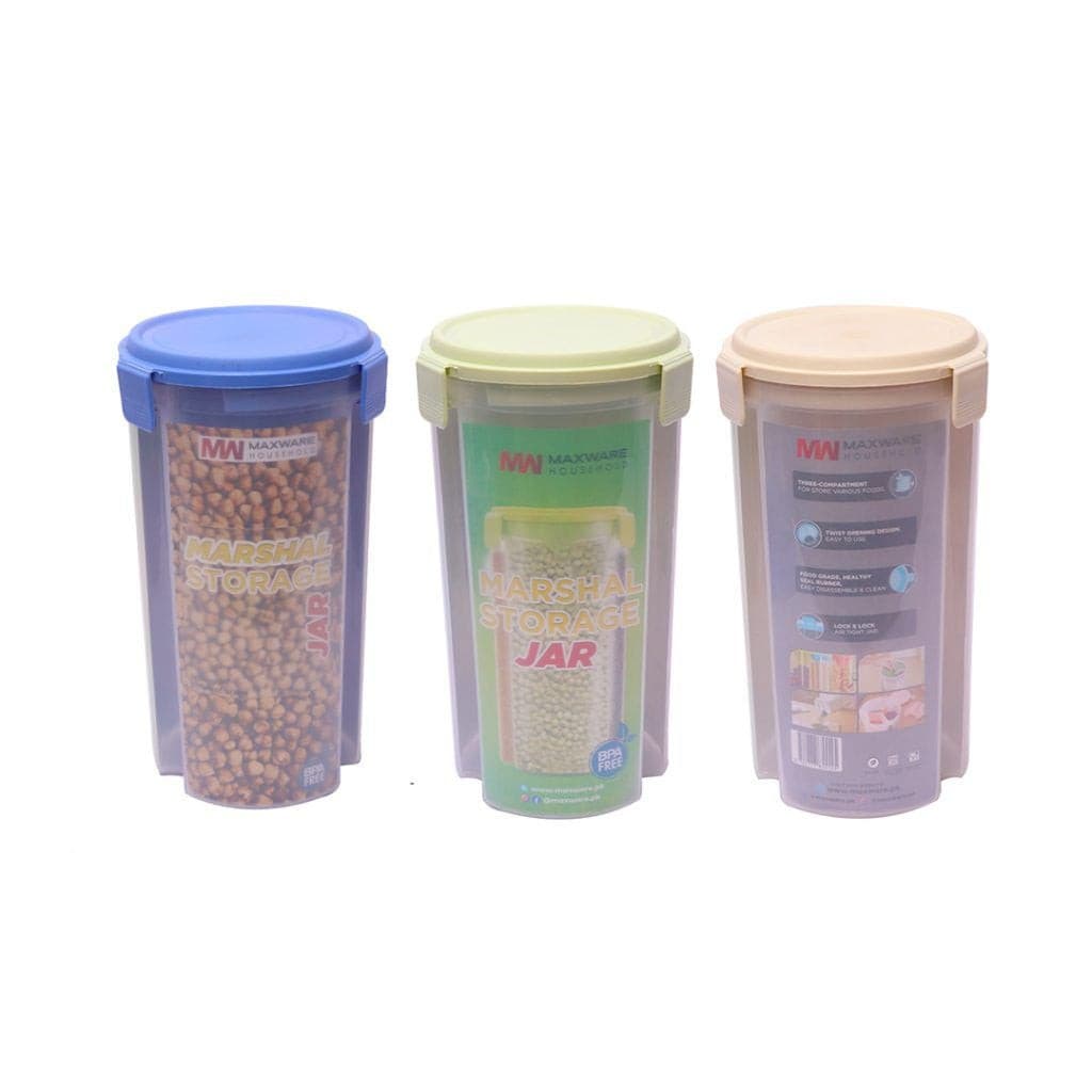 3 Portions Air Tight Storage Container for Multipurpose Use - Discount Mart