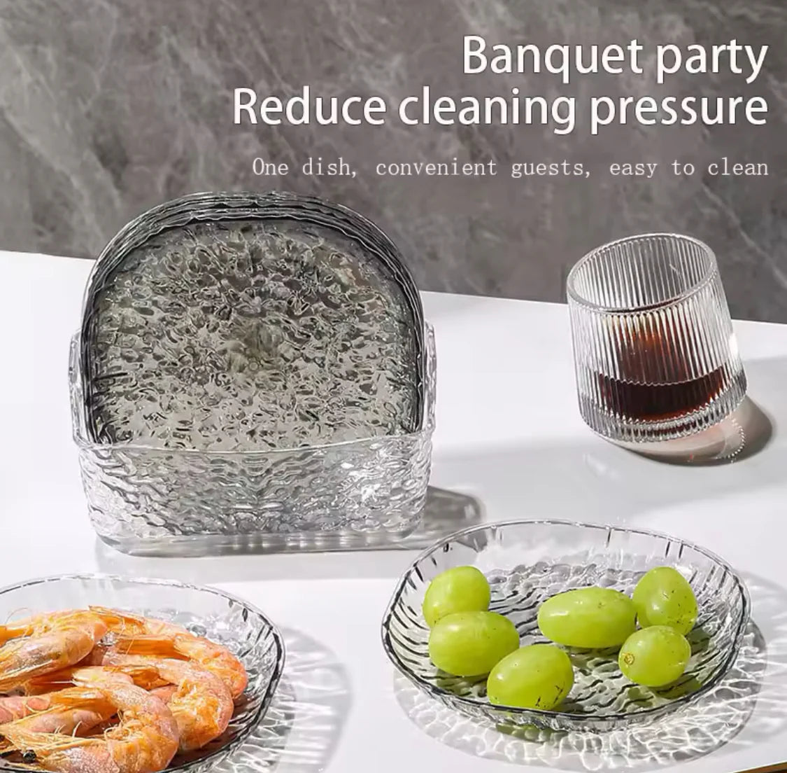 8PCs Acrylic Luxury Style Plate Set