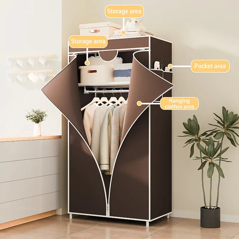 Portable Fabric Wardrobe Storage Organizer