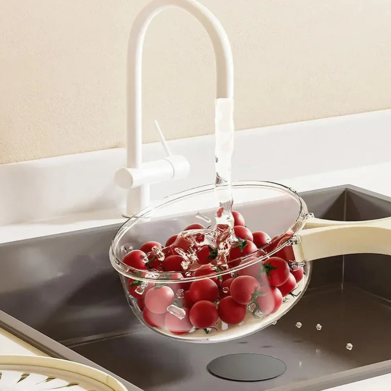 Multifunctional Fruit and Veggie Washing Bowl With Lid