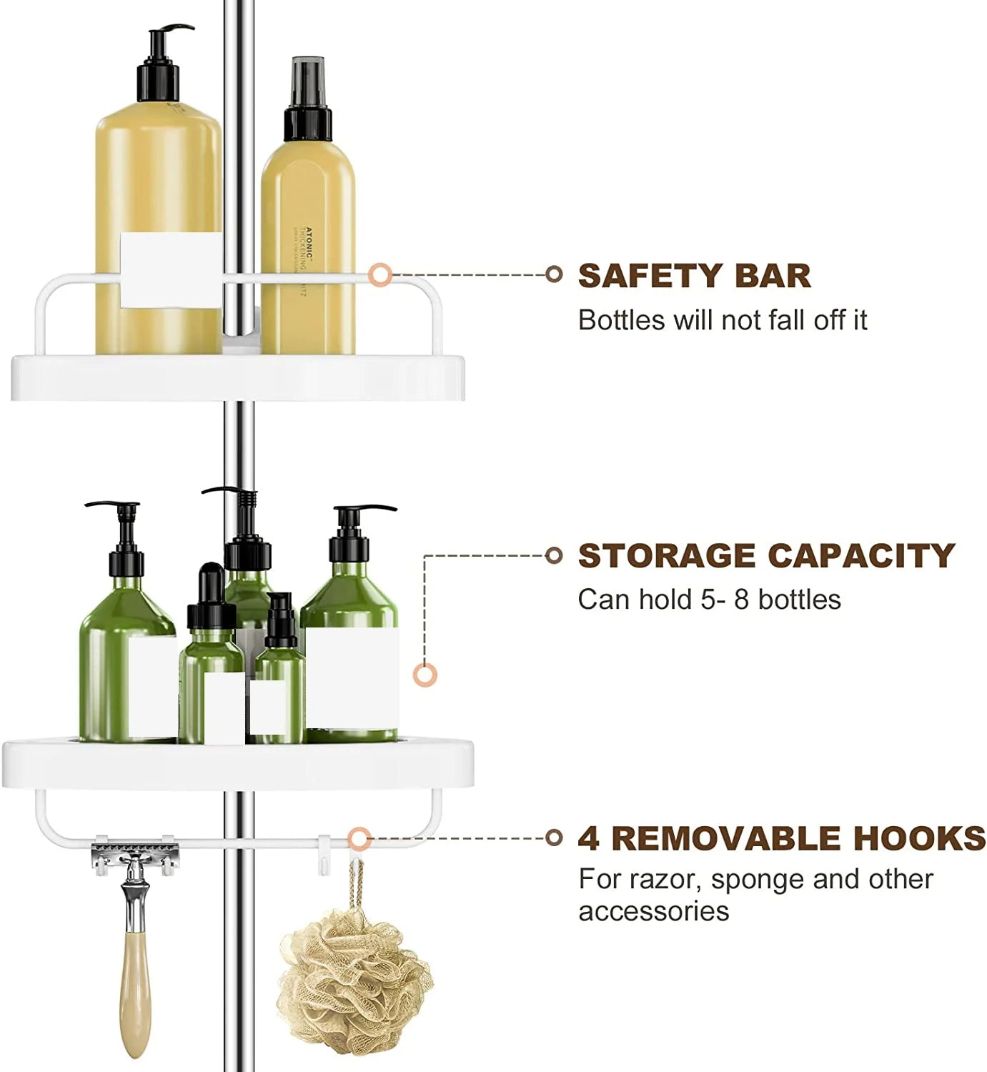 Stainless Steel Multi Layer Bathroom Corner Rack