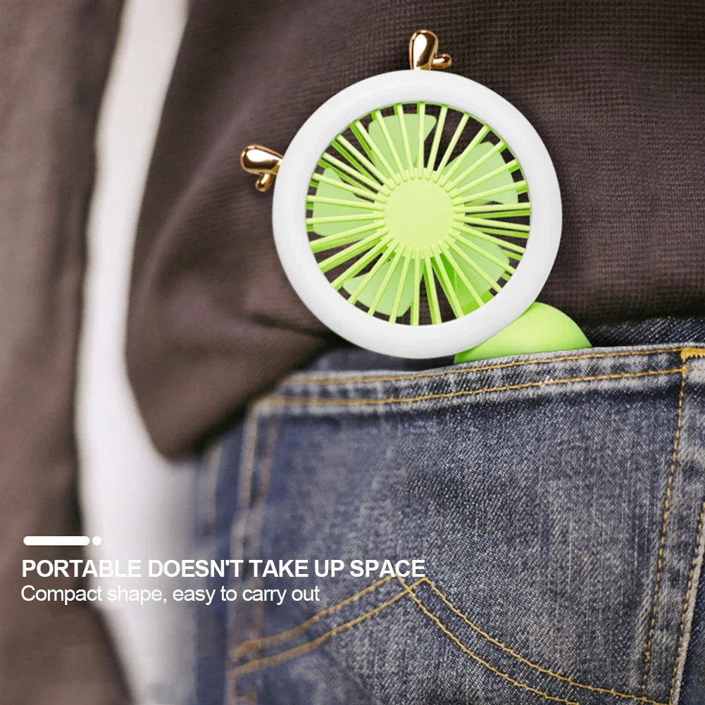 Rechargeable Mini Portable Fan with Night Light