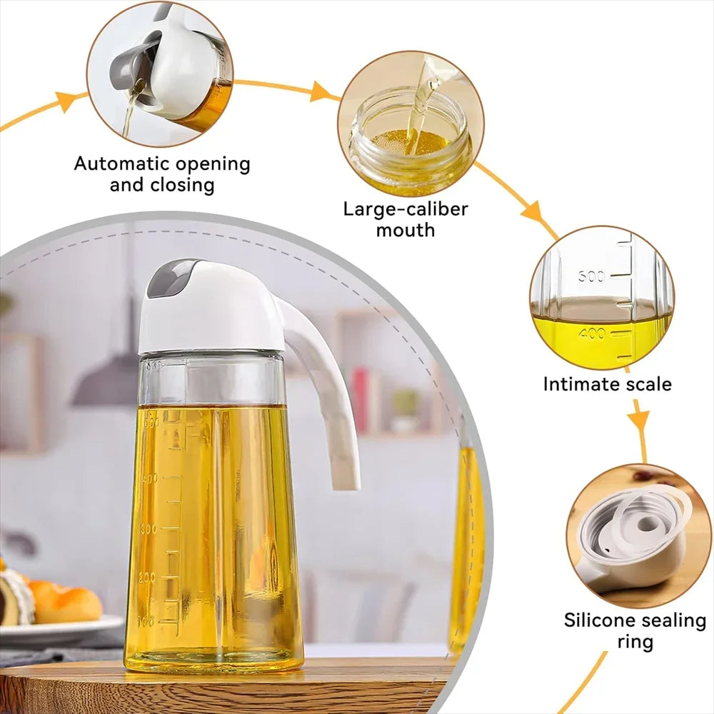 Auto Open Glass Oil Dispenser 630ML