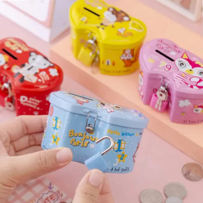 Double Heart Shape Metal Coin Box