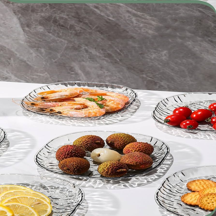 8PCs Acrylic Luxury Style Plate Set