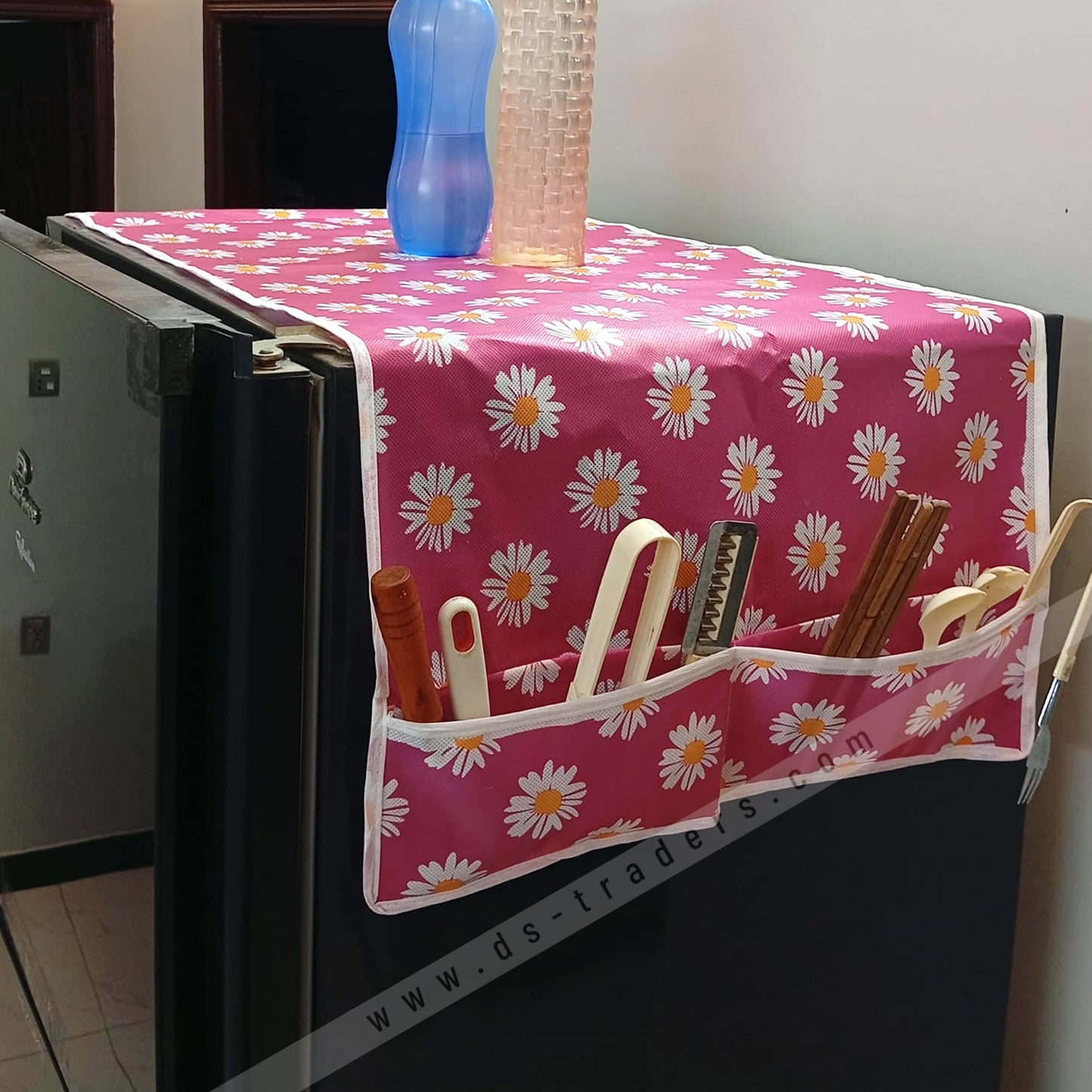 High Quality Fridge Cover with 6 Pockets Organizer
