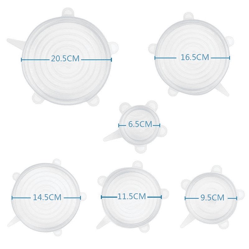 6 Pieces Silicon Lids - Discount Mart