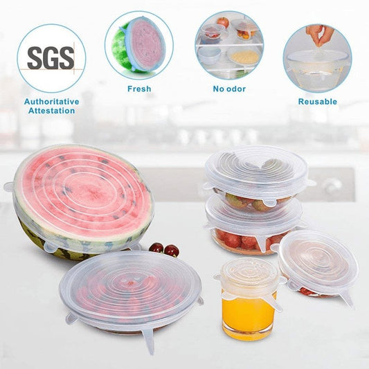 6 Pieces Silicon Lids - Discount Mart