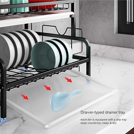 2 Tier Stainless Steel Dish Drying Rack