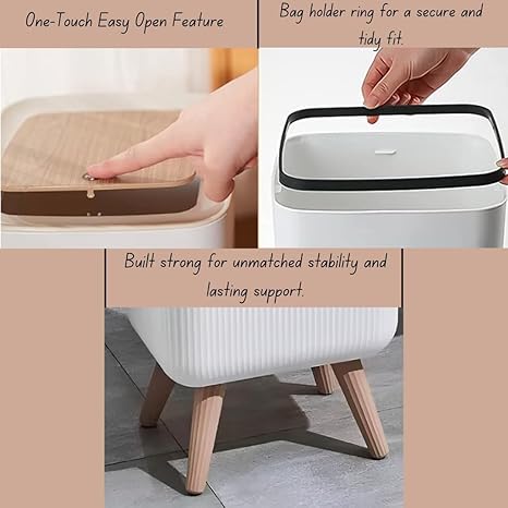 Multipurpose Push Top Trash Bin With Lid