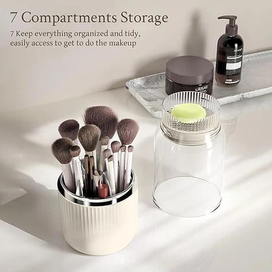 360 Degree Makeup Organizer with Brush Holder