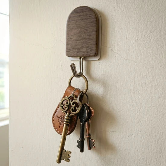 9PCs Set Wooden Self-Adhesive Wall Hook