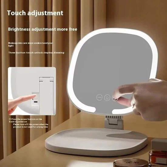 Foldable Desktop LED Makeup Mirror