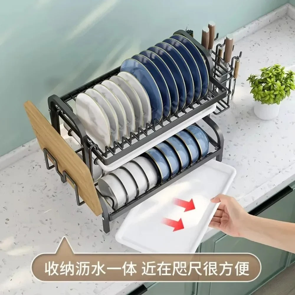 2 Tier Compact Dish Drying Rack