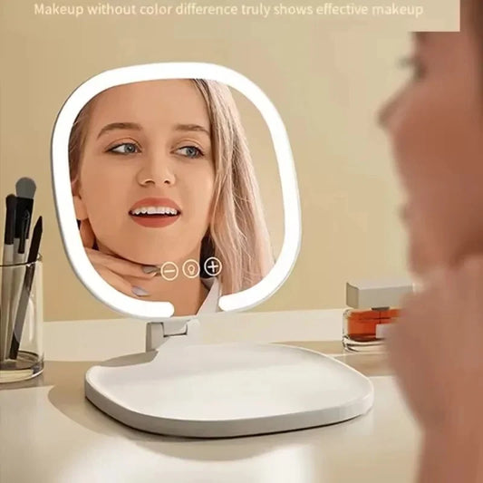 Foldable Desktop LED Makeup Mirror