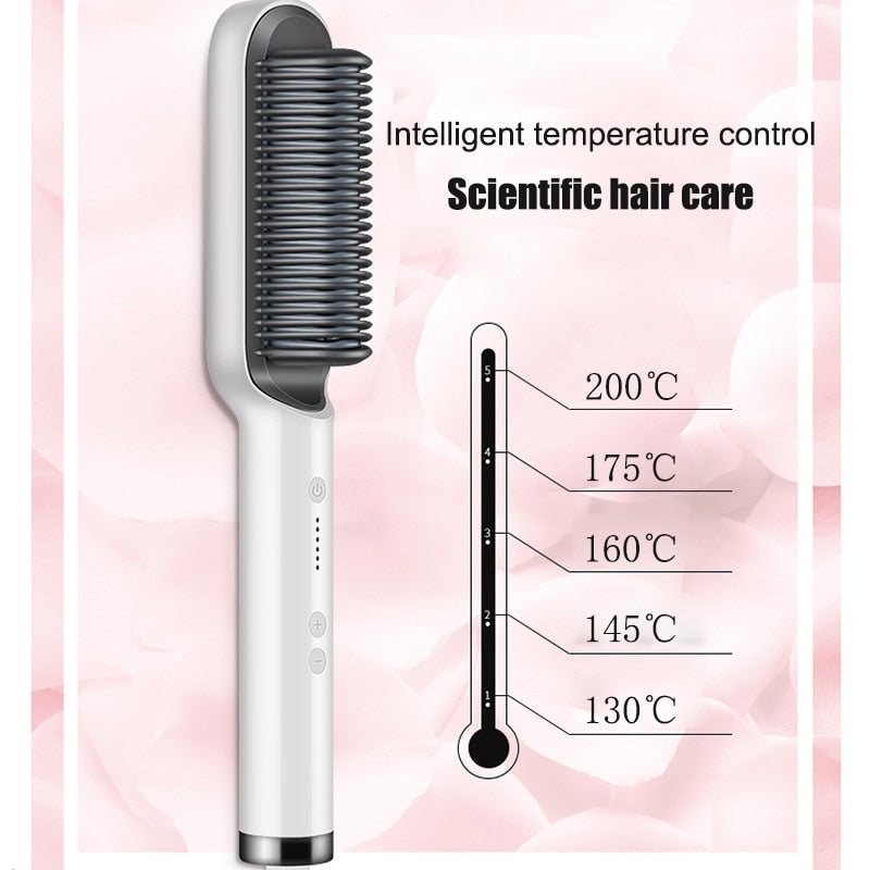 909 Hair Straightener - Ceramic Heated Hair Brush - Discount Mart