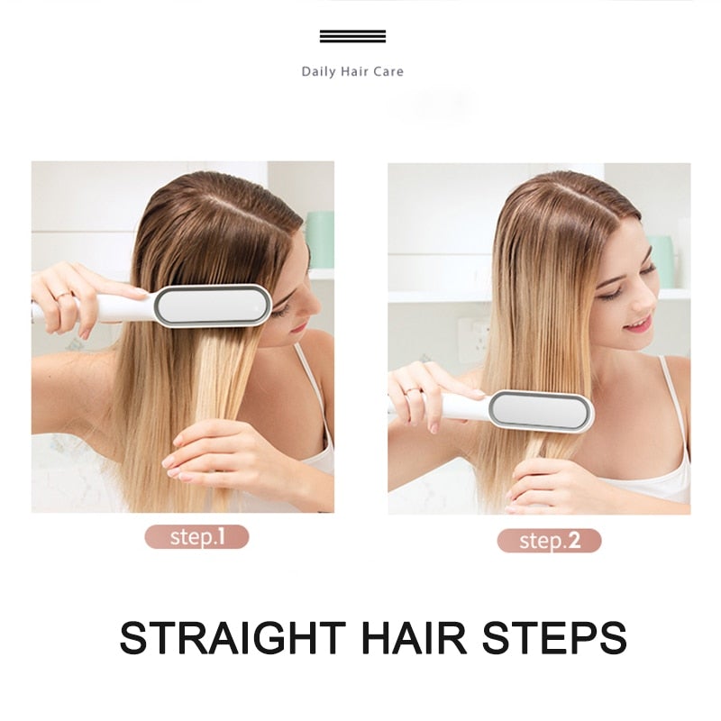 909 Hair Straightener - Ceramic Heated Hair Brush - Discount Mart