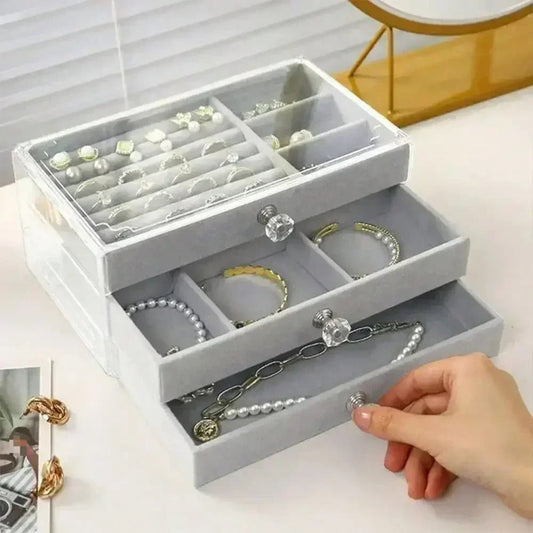 3-Tier Transparent Jewelry Case