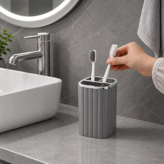 Bathroom Storage Toothbrush Holder with 3 Divider