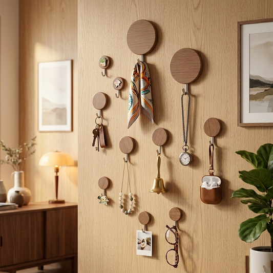 10PC Self Adhesive Wooden Hook