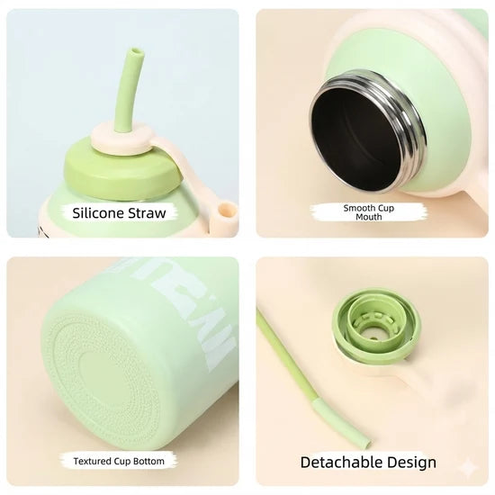 Stainless Steel Thermal Mug with Straw