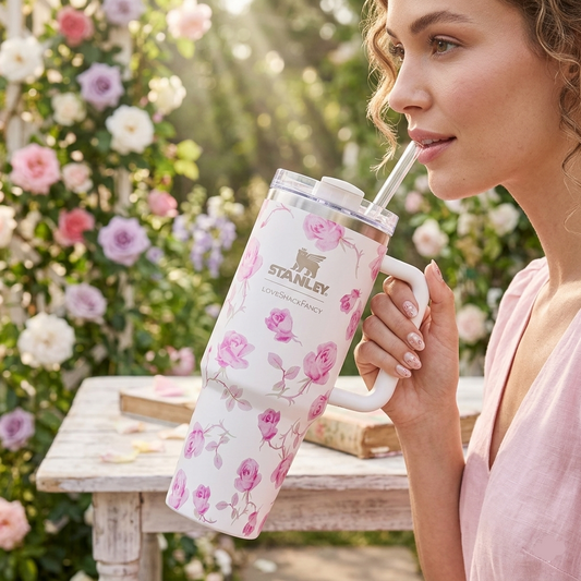 Stainless Steel Insulated Flower Printed Tumbler