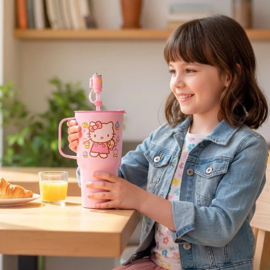 Printed Plastic Dip And Drink Straw Tumbler (Random Design)