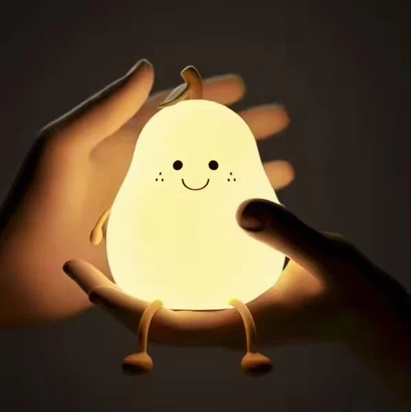 Cute Pear Shape Rechargeable Silicone Table Lamp
