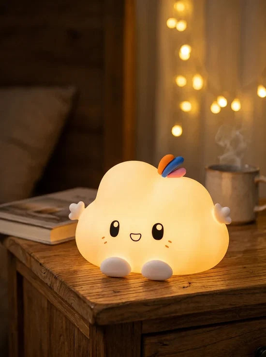 Cute Cloud Shape Rechargeable Silicone Table Lamp