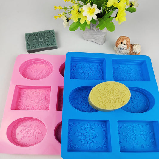 6 Pattern Silicone Soap Mold