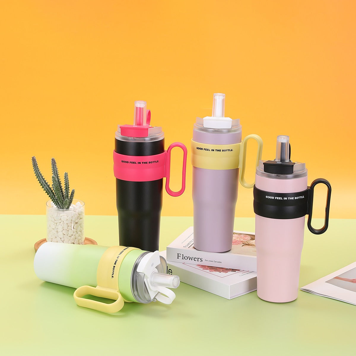 Stainless Steel Insulated Tumbler with Unique Handle