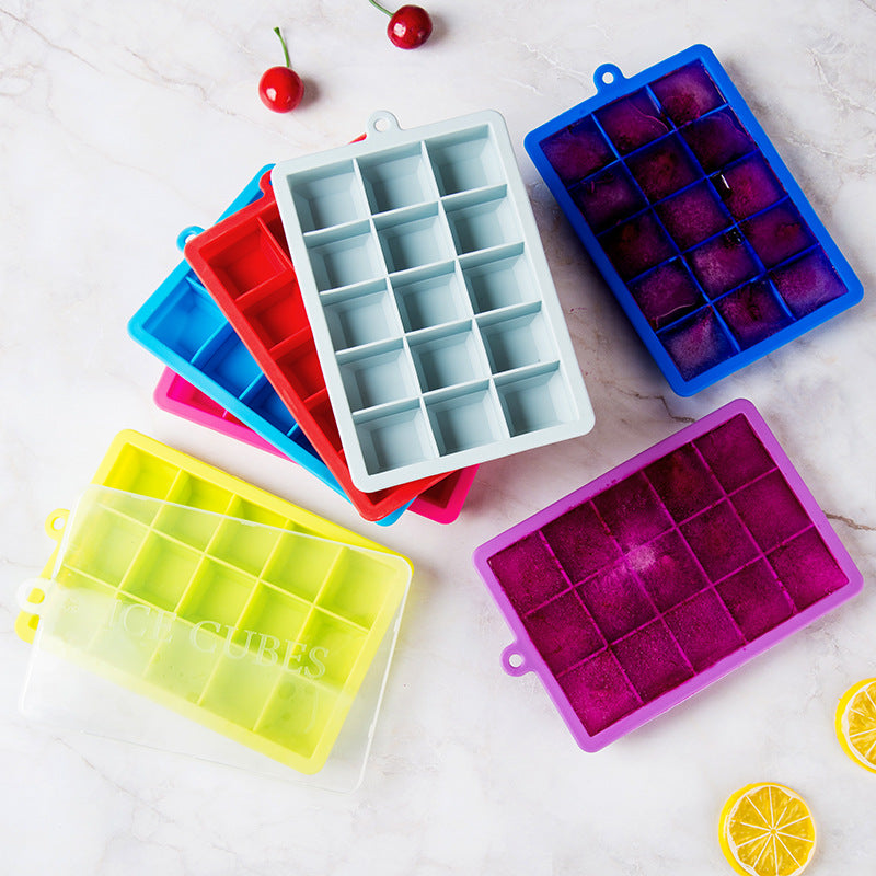 15 Grid Silicone Ice Tray With Lid
